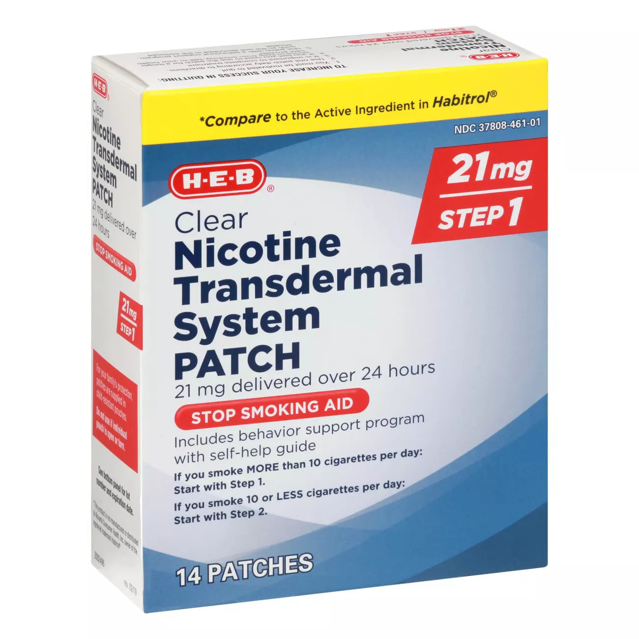H‑E‑B HEB Clear Nicotine Transdermal System Step 1 Patch - 21 mg