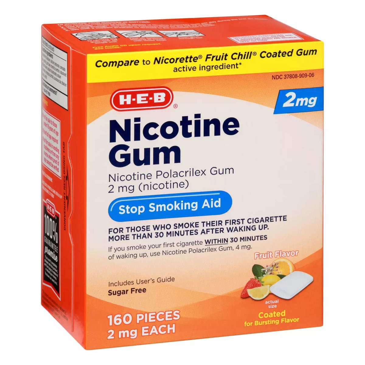 H‑E‑B heb - Fruit Flavor - Nicotine Gum Stop Smoking Aid - 2mg 160ct.