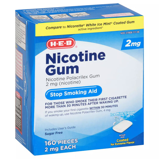 H‑E‑B heb Ice Mint flavor -Nicotine Gum Stop Smoking Aid - 2 mg 160 ct.