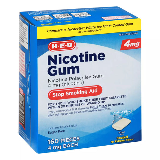 H‑E‑B heb Ice Mint Flaver - Nicotine Gum Stop Smoking Aid – 4 mg - 160ct.