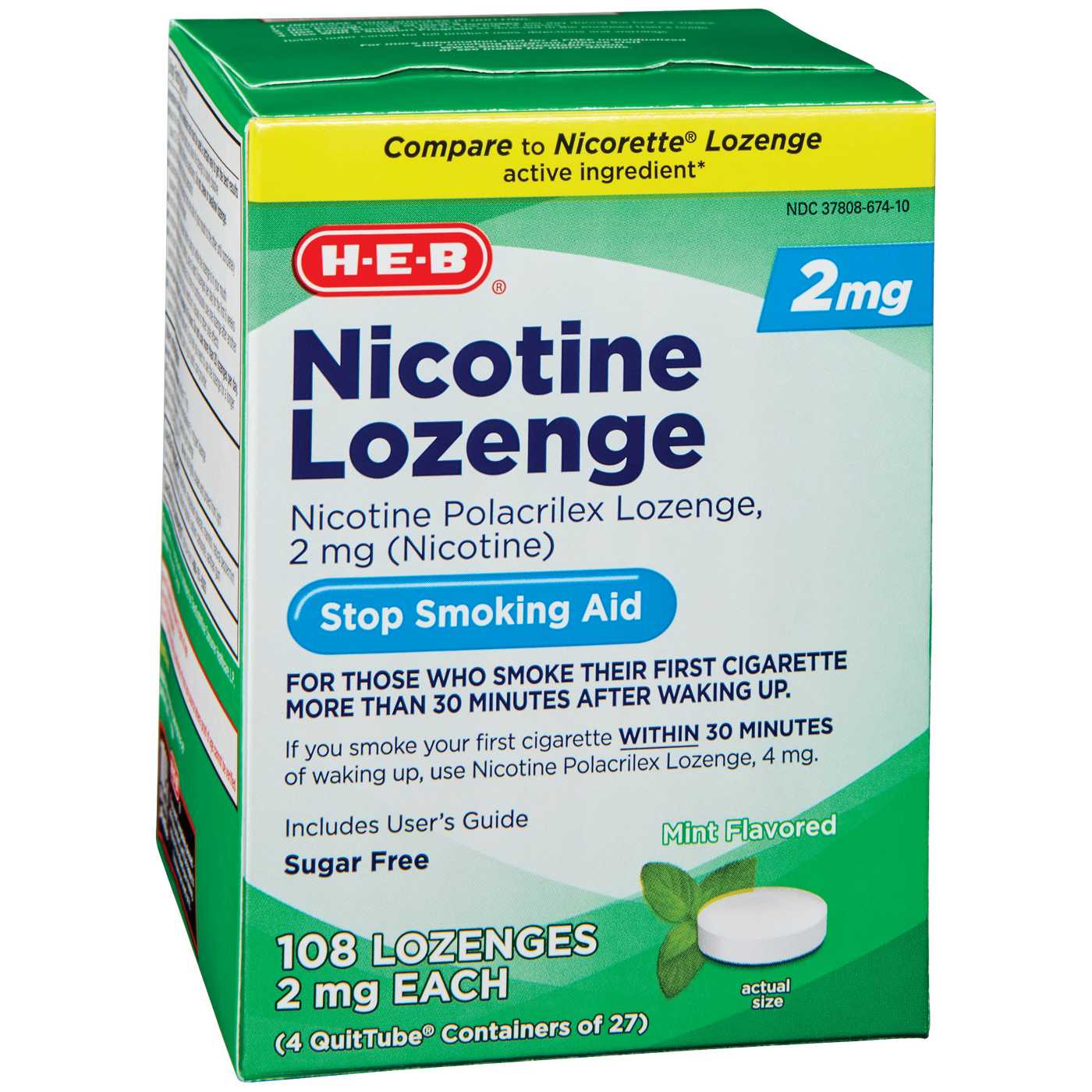 H‑E‑B heb - Mint Flavor - Nicotine Lozenge Stop Smoking Aid - 2mg - 108ct.