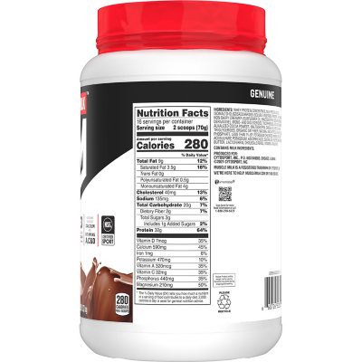 Muscle Milk Genuine 32g Whey Protein Powder, Chocolate 2.47 lbs.