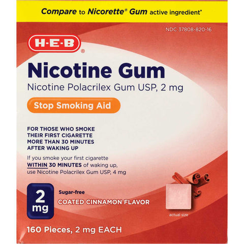 H‑E‑B Nicotine Gum 2mg - Cinnamon 160 ct