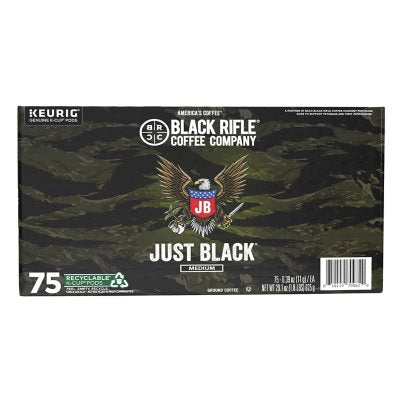 Black Rifle Coffee Company Just Black, Medium Roast K-Cup Coffee Pods, 75 ct.