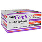 SureComfort™ Insulin Syringes, 3/10cc, 29G x 1/2"