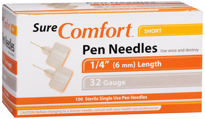 Surecomfort Pen Needle 32G 6mm (1/4")  100 Ct