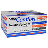 SureComfort™ Insulin Syringes, 1/2cc, 28G x 1/2"