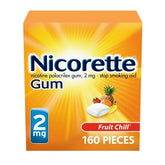 Nicorette Gomme à la nicotine pour arrêter de fumer, 4 mg Fruit Chill