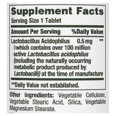 Nature's Bounty Acidophilus Probiotic Tablets – 100 Count for Digestive Health