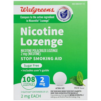 Walgreens Nicotine Lozenge 2 mg Mint, 108 ea