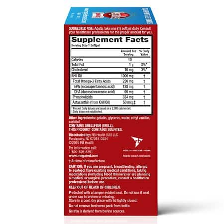 MegaRed Ultra Strength Omega-3 Krill Oil Softgels – 60 Count