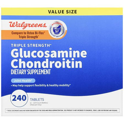 Walgreens Glucosamine Chondroitin Tablets Triple Strength – 120-Day Supply