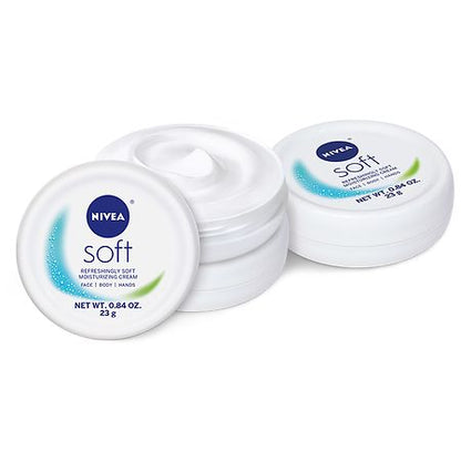 Nivea Soft Moisturizing Cream – 0.84 oz for Body, Face, and Hands