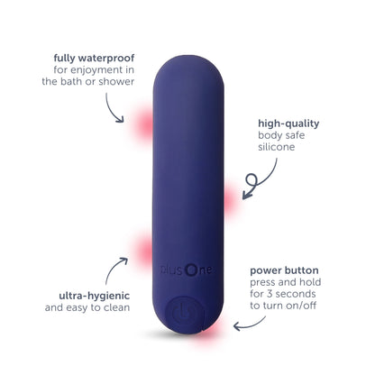 Rechargeable Soft-Touch Bullet Massager – 10 Vibration Modes, Waterproof