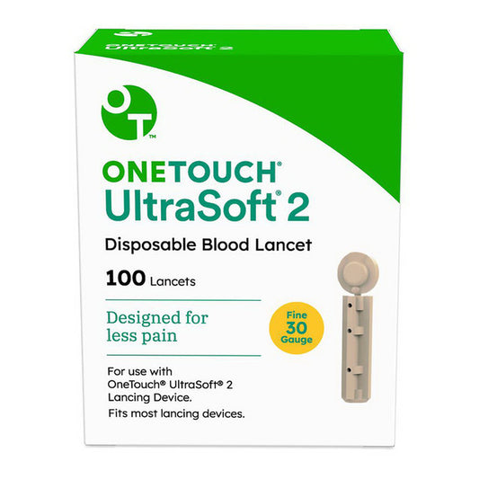 One Touch Ultra Soft 2 Disposable Blood Lancet, 100 Ea