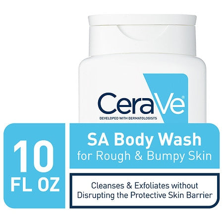 CeraVe Exfoliating Body Wash for Rough Skin with Salicylic Acid – 10 fl oz (296ml)