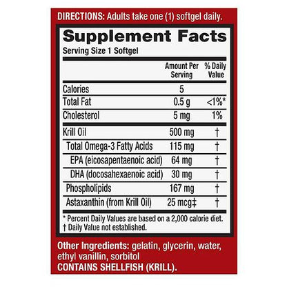 MegaRed Omega-3 Krill Oil Extra Strength 500mg – 45 Softgels