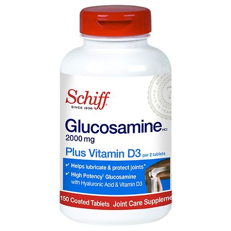 Schiff Glucosamine with Vitamin D3 and Hyaluronic Acid – 150 Tablets