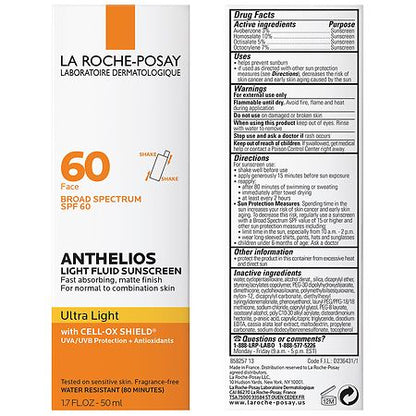 La Roche-Posay Anthelios Ultra Light Fluid Facial Sunscreen SPF 60 – 1.7 fl oz