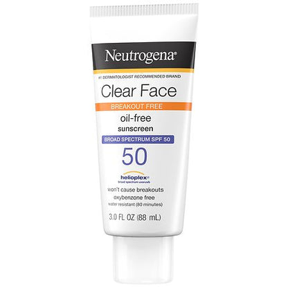 Neutrogena Clear Face Liquid Lotion Sunscreen with SPF 50 – 3 fl oz