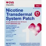 CVS Health Nicotine Transdermal System 21mg Patch, Step 1, 14 Count