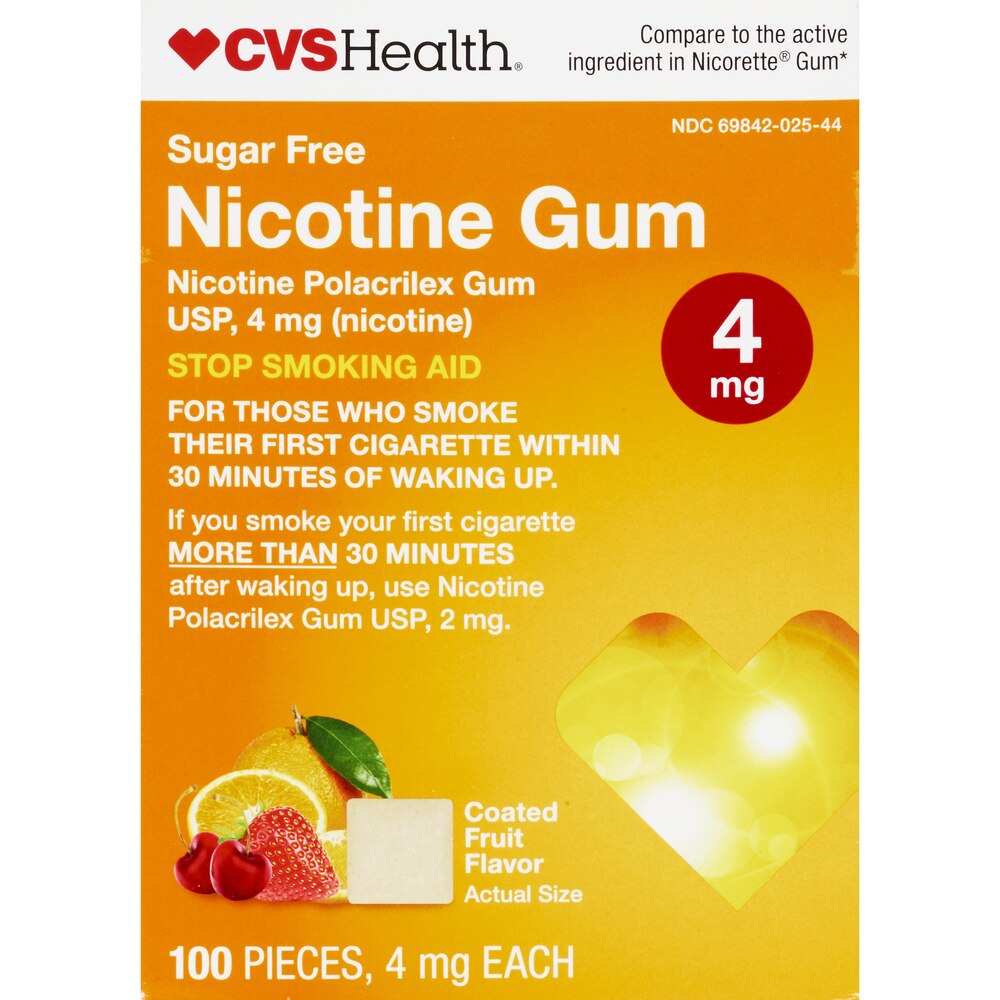 CVS Health Sugar Free Nicotine Gum, Fruit, 160 Count 4m