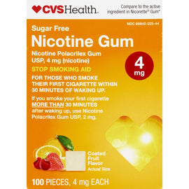 CVS Health Sugar Free Nicotine Gum, Fruit, 160 Count 4m