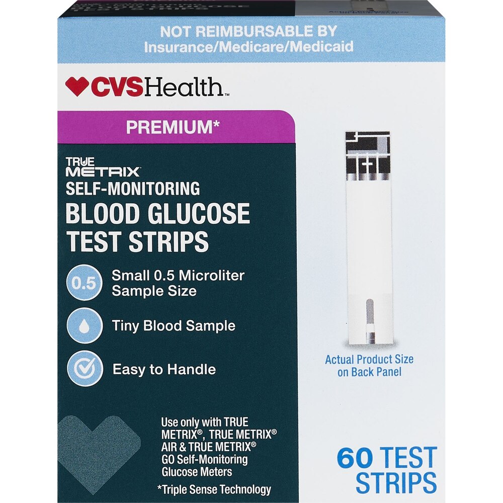 CVS Health True Metrix Blood Glucose Test Strips 60 COUNT