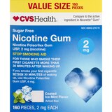 CVS Health Sugar Free Nicotine Gum, Ice Mint, 160 Count, 2mg