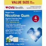 CVS Health Sugar Free Nicotine Gum, Ice Mint, 160 Count, 4mg