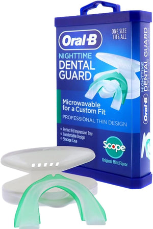 Oral-B Nighttime Dental Guard, Less Than 3-Minutes for Custom Teeth Grinding Protection with Scope Mint Flavor