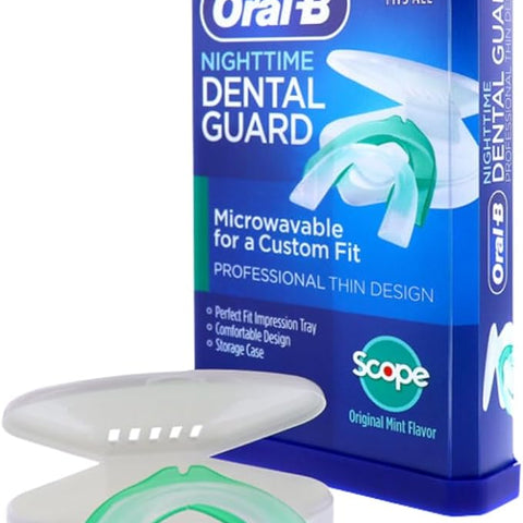 Oral-B Nighttime Dental Guard, Less Than 3-Minutes for Custom Teeth Grinding Protection with Scope Mint Flavor