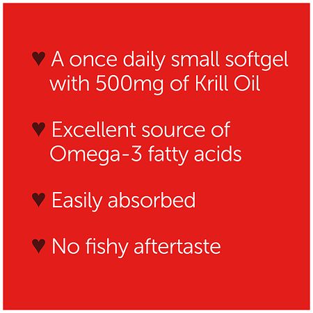 MegaRed 500mg Extra Strength Omega-3 Krill Oil Supplement Softgels – 80 Count