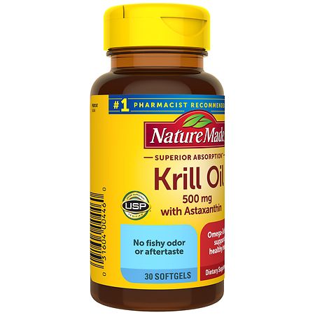 Nature Made Superior Absorption Krill Oil 500 mg Softgels – 30 Count