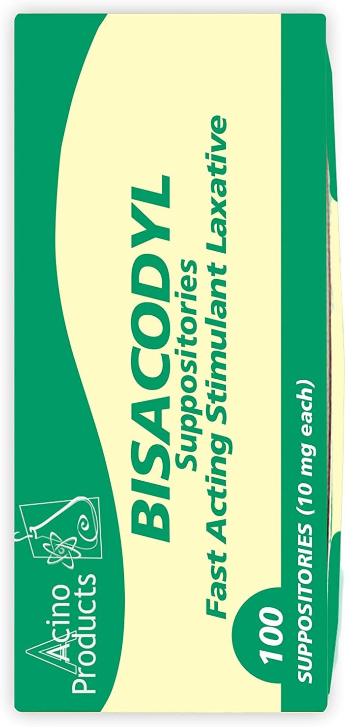 Bisacodyl Suppositories, 10 mg, Box of 100's