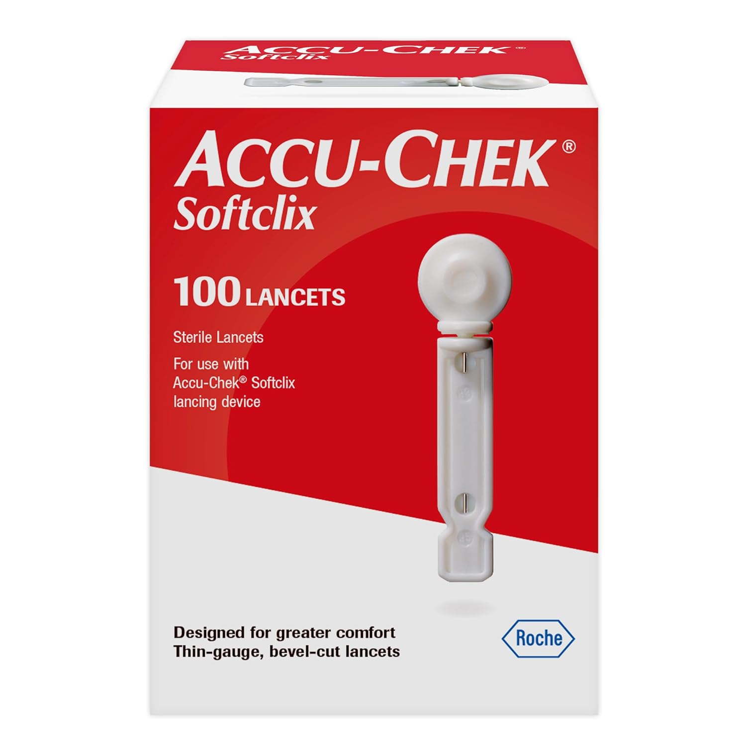 Accu-Chek Softclix - paquet de 100 lancettes | Tests fluides du périphérique Softclix | Lancettes automatiques