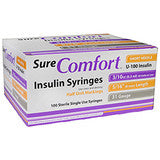 SureComfort™ Insulin Syringes, 3/10cc, 31G x 5/16", 1/2 Unit
