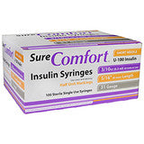 SureComfort™ Insulin Syringes, size 3/10cc  x 5/16 x 31G x 1/2 Unit