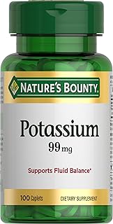 Nature's Bounty Potassium, Supports Fluid Balance, Dietary Supplement, 99 mg, 100 Caplets