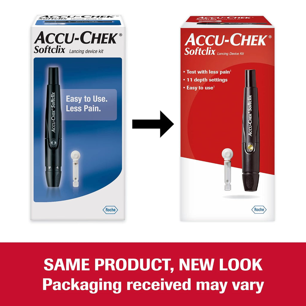 Accu-Chek Softclix Diabetes Lancing Device with 10 Softclix Lancets for Diabetic Blood Glucose Testing (Packaging May Vary