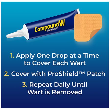 Compound W Wart Remover Gel with Protective Patches – 0.25 oz