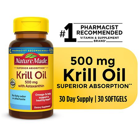 Nature Made Superior Absorption Krill Oil 500 mg Softgels – 30 Count