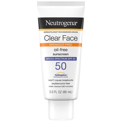 Neutrogena Clear Face Liquid Lotion Sunscreen with SPF 50 – 3 fl oz