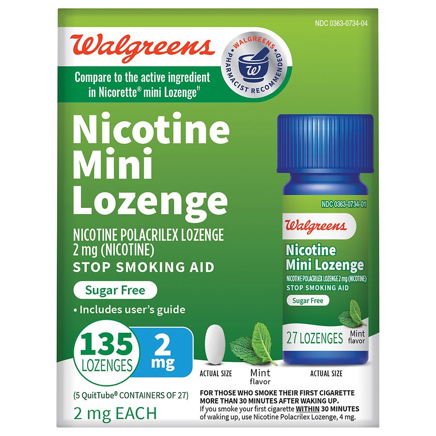 Walgreens Nicotine Mini Lozenges 2 mg Mint, 135 ea