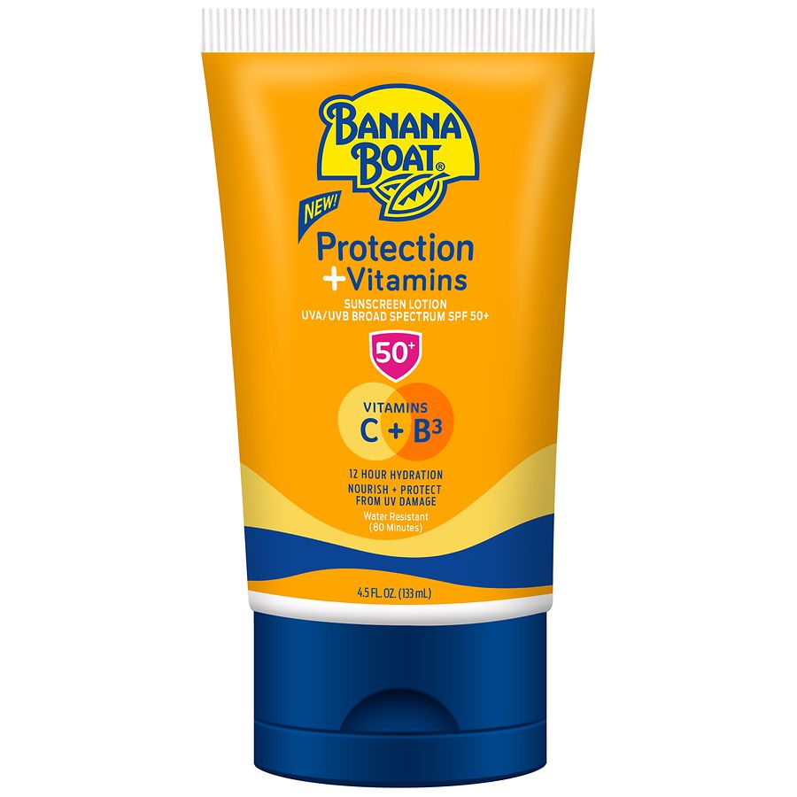 Banana Boat Protection + Vitamins Sunscreen Lotion, SPF 50 – 4.5 fl oz