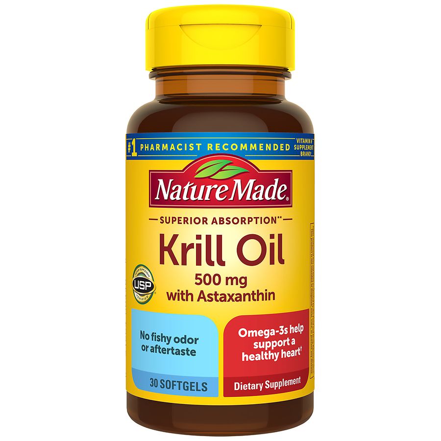 Nature Made Superior Absorption Krill Oil 500 mg Softgels – 30 Count