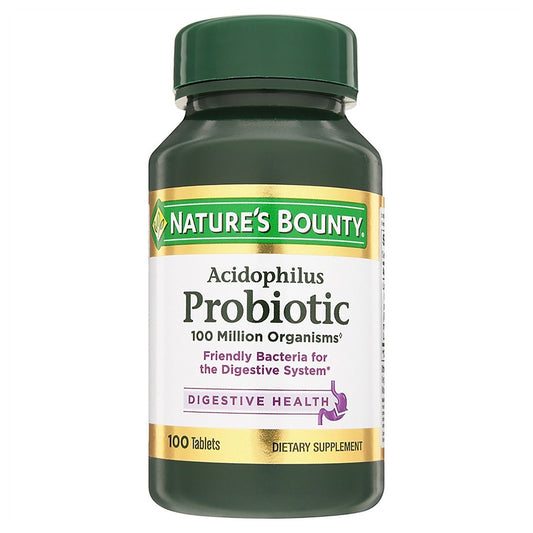 Nature's Bounty Acidophilus Probiotic Tablets – 100 Count for Digestive Health