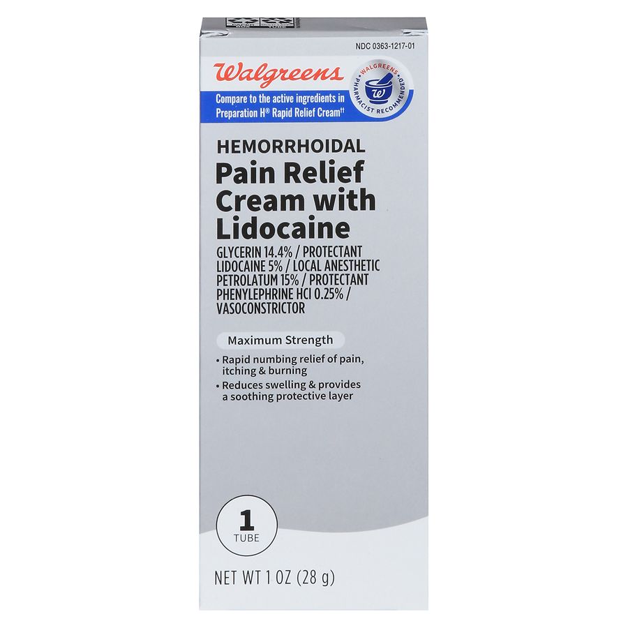 Hemorrhoidal Pain Relief Cream with Lidocaine