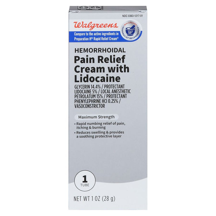 Hemorrhoidal Pain Relief Cream with Lidocaine