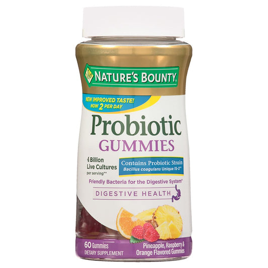 Nature's Bounty Probiotic Gummies with 4 Billion Live Cultures – 60 Count